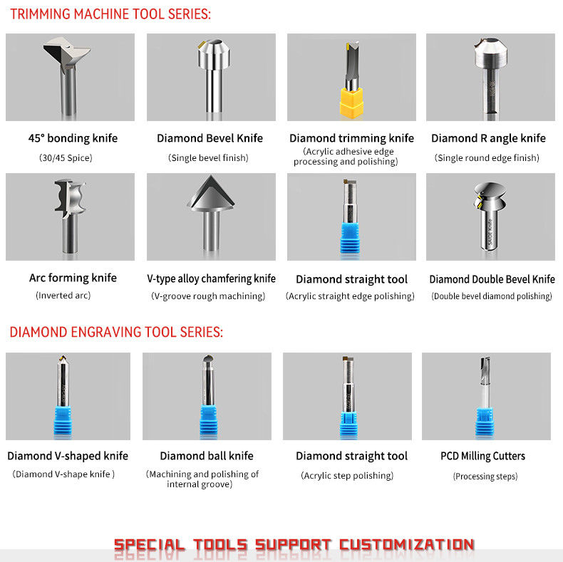 ابزار برش فرز CNC عملی برای آکریلیک صنعتی ابزار پخ زنی CNC برای آکریلیک برش با سرعت بالا